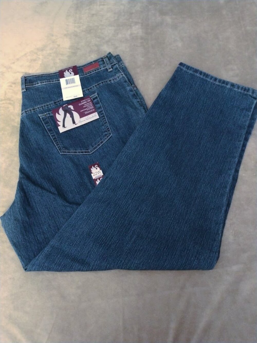 Gloria Vanderbilt Size 22W Amanda Denim Jeans Dark Wash Stretch Classic NOS